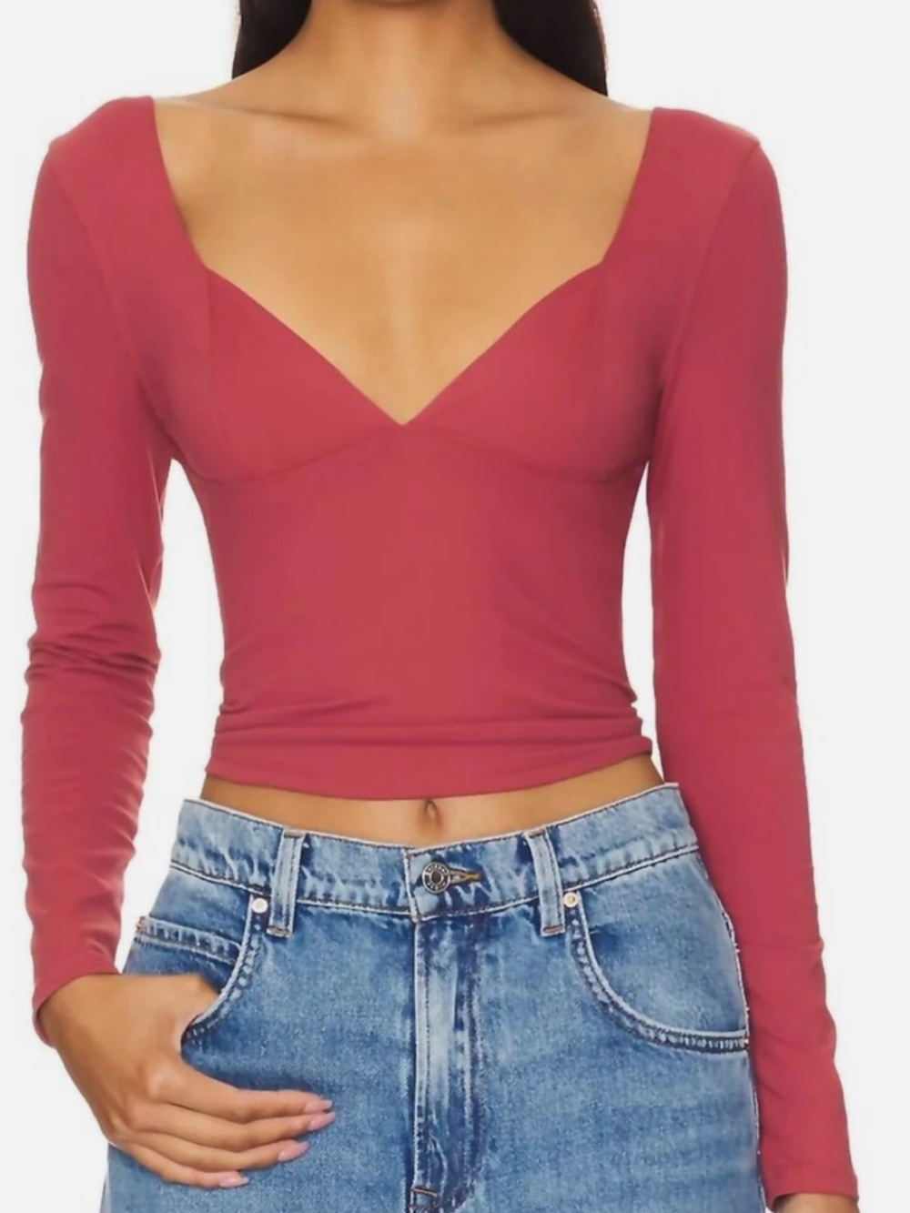NWT Free people duo corset in earth red size medium
